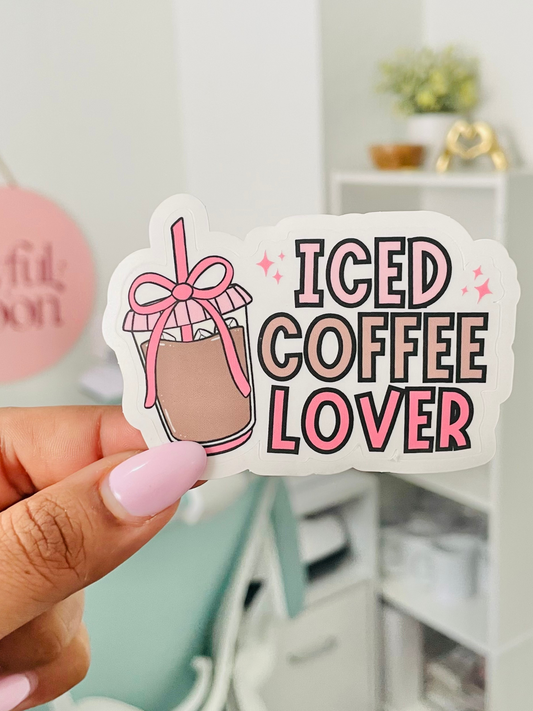 Iced coffee lover clear sticker