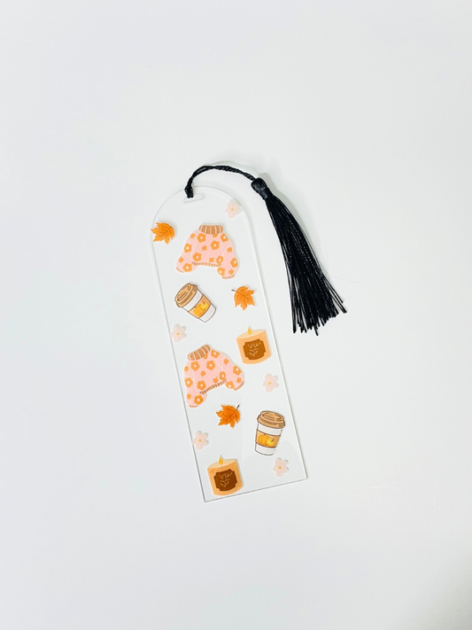 Fall basics acrylic bookmark