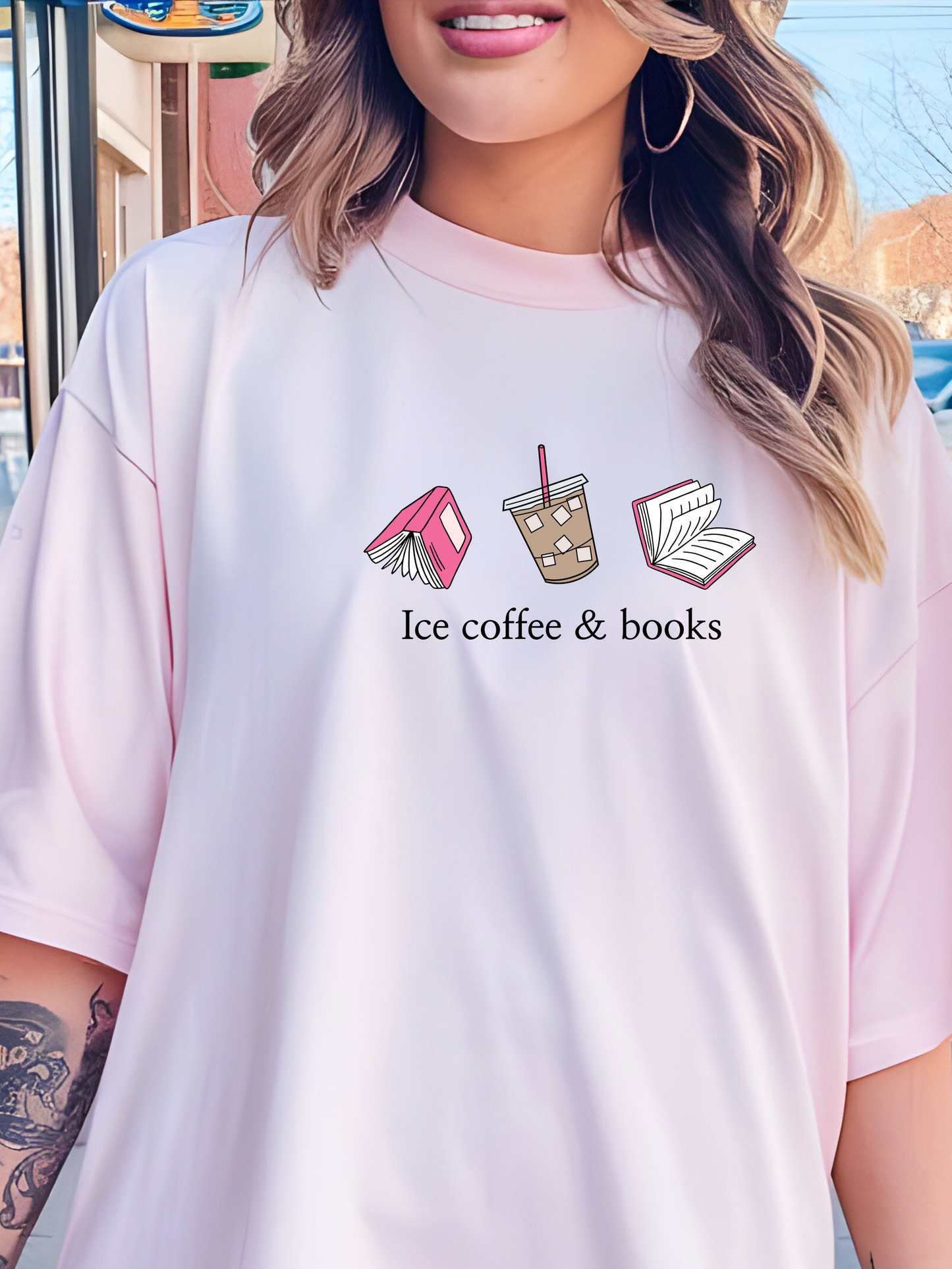 Ice coffee & books T-shirt