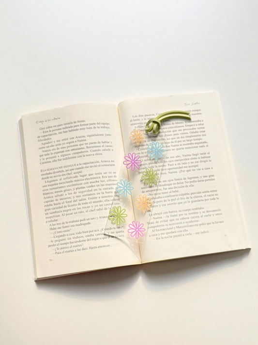 Retro flowers acrylic bookmark