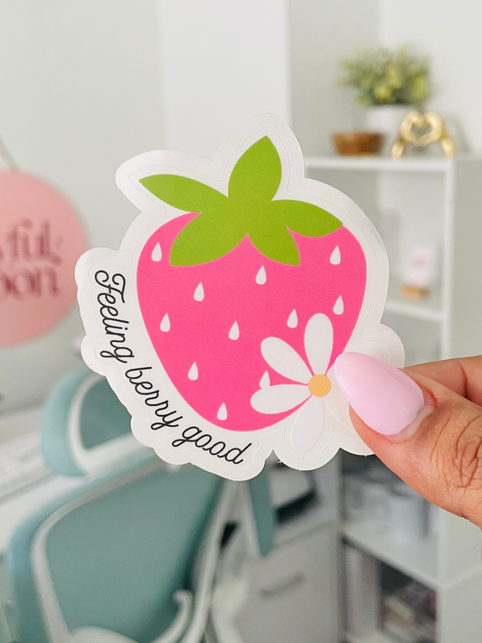 Feeling berry good clear sticker