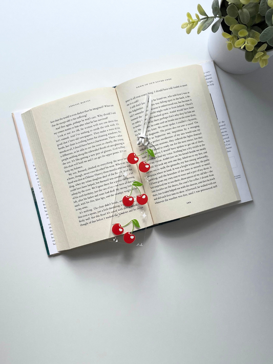 Sweet cherry acrylic bookmark