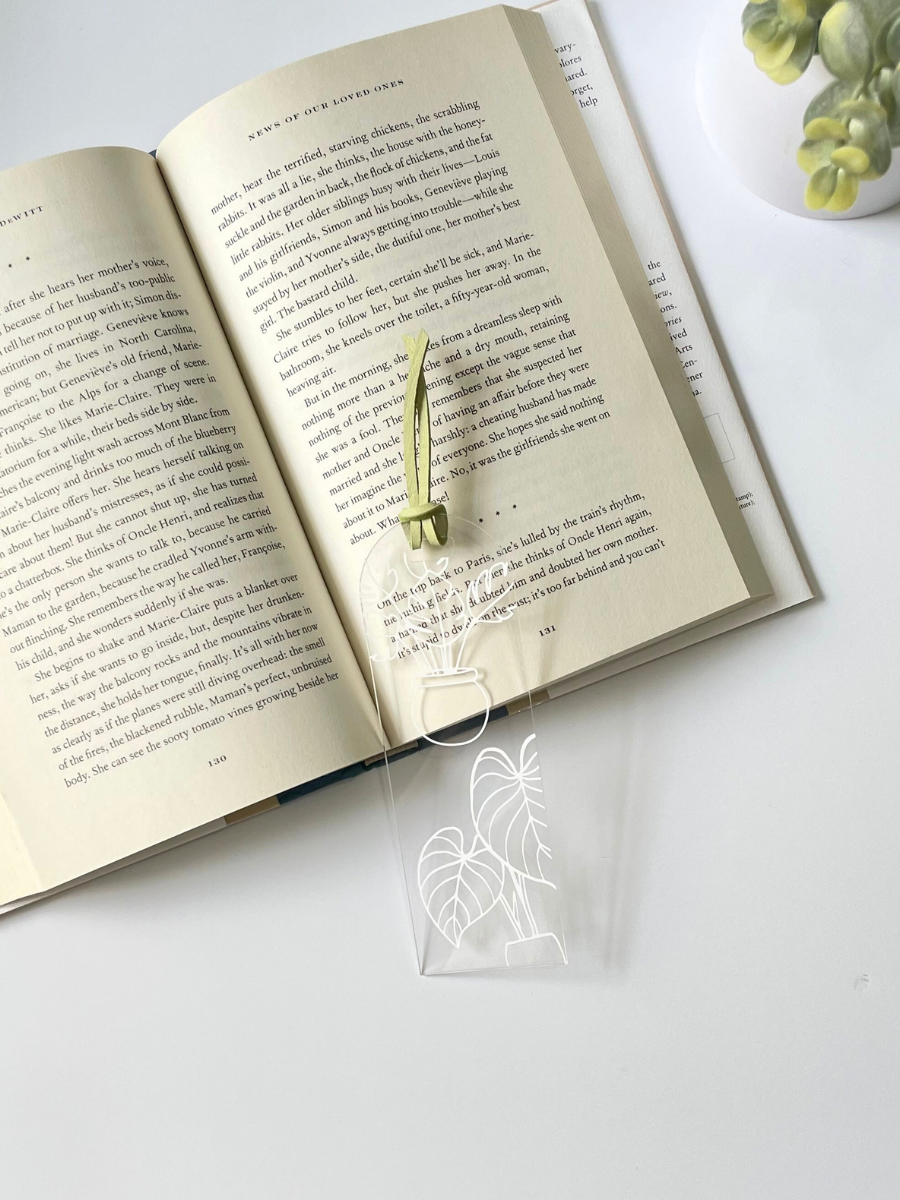 Indoor plants acrylic bookmark