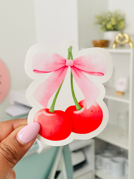 Sweet cherries clear sticker