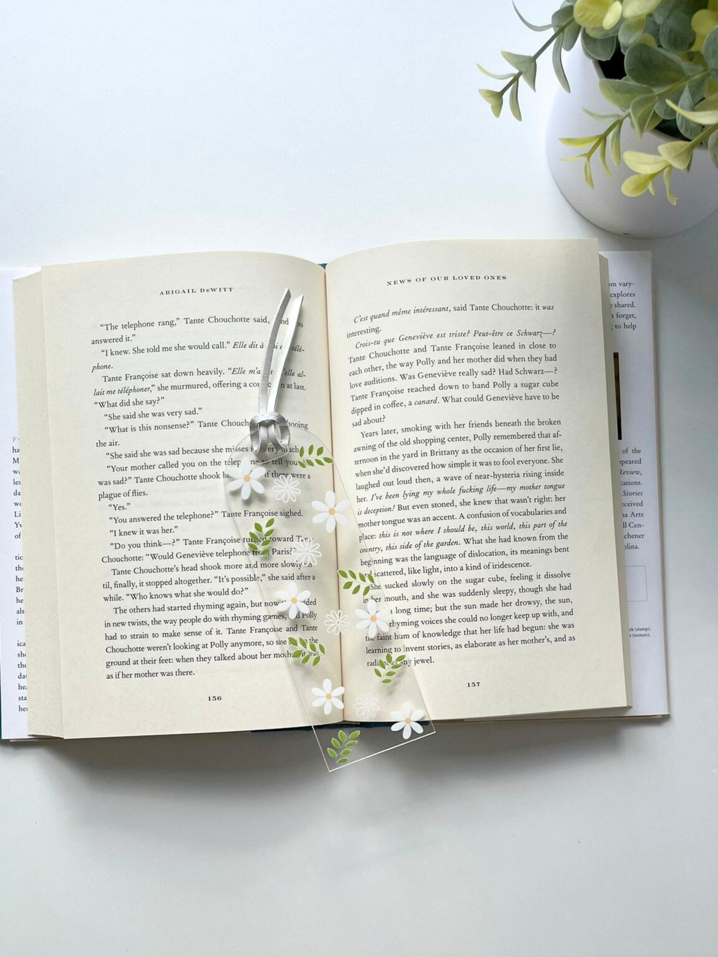 Floral acrylic bookmark