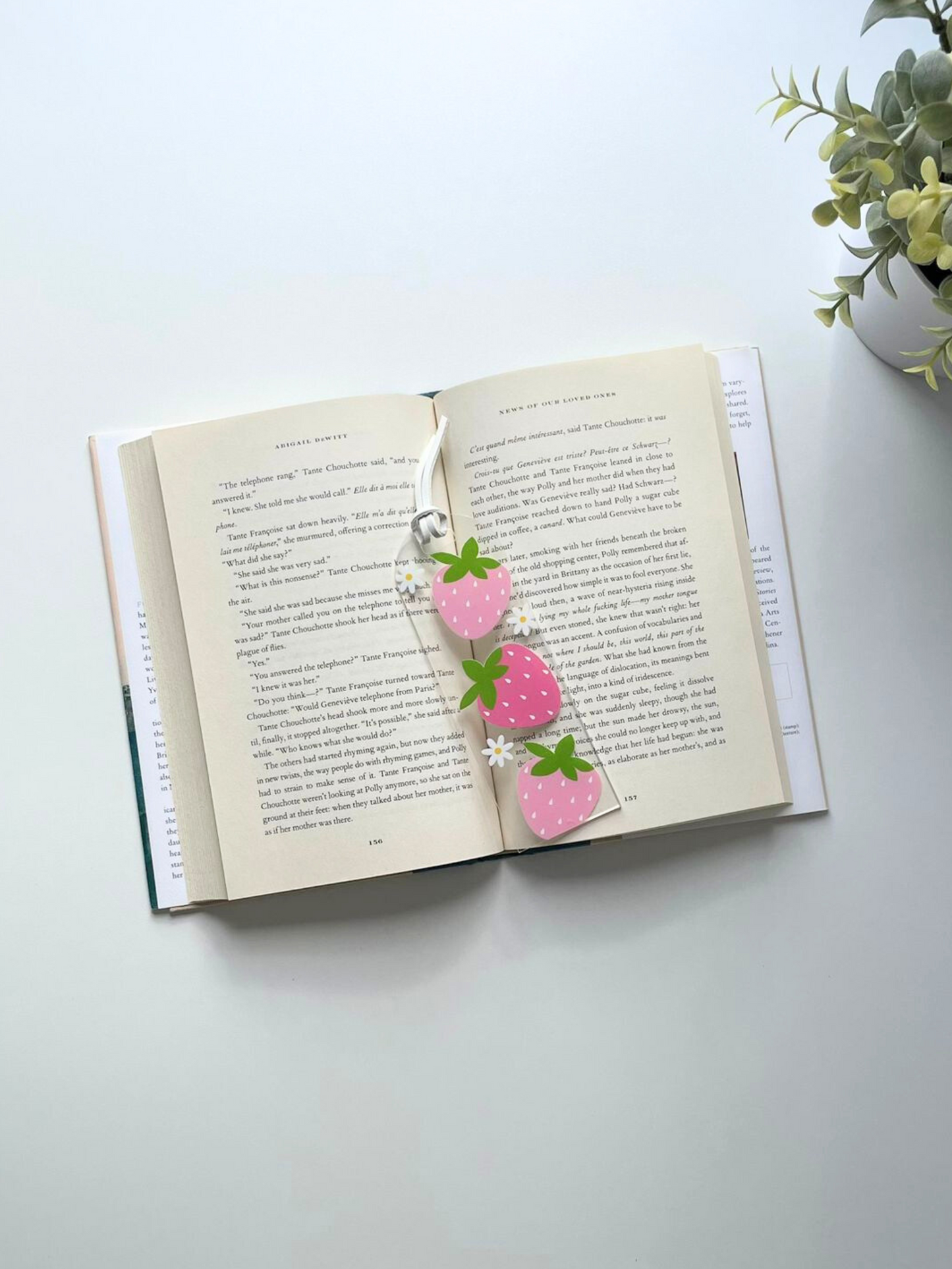 Sweet strawberry acrylic bookmark